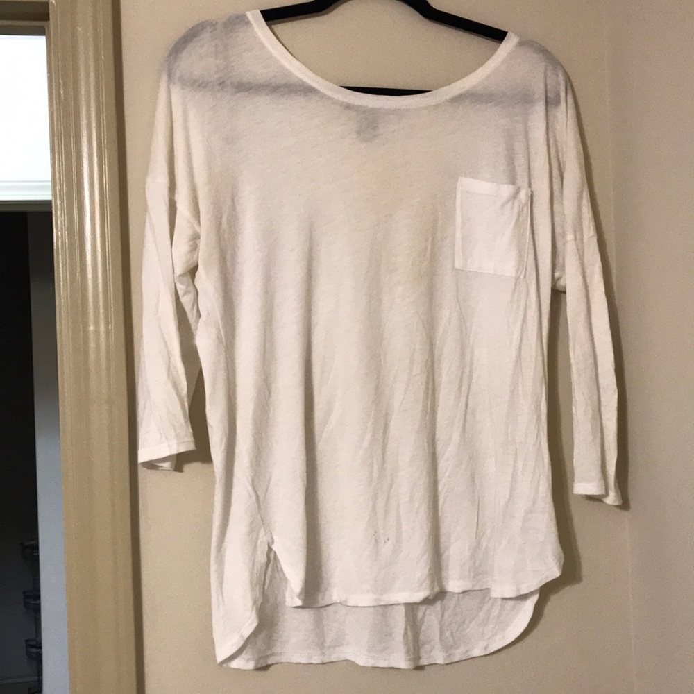 White quarter sleeve top